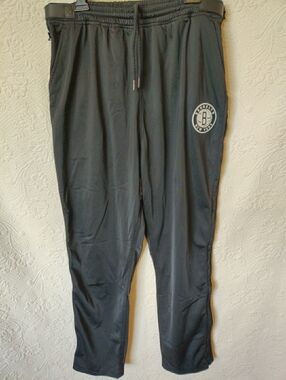 Zipway NBA Men's Brooklyn Nets Tricot Jogger Tear-Away Side Zip Pants, Black
